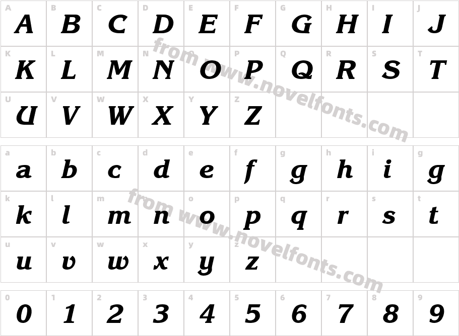 Enchanted Bold ItalicCharacter Map