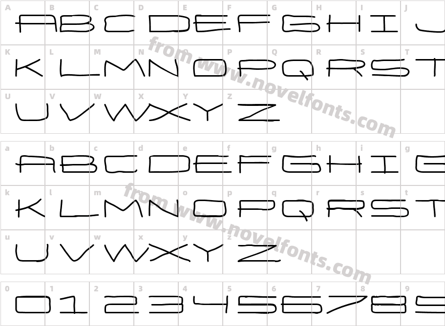 Eneas Expanded BoldCharacter Map