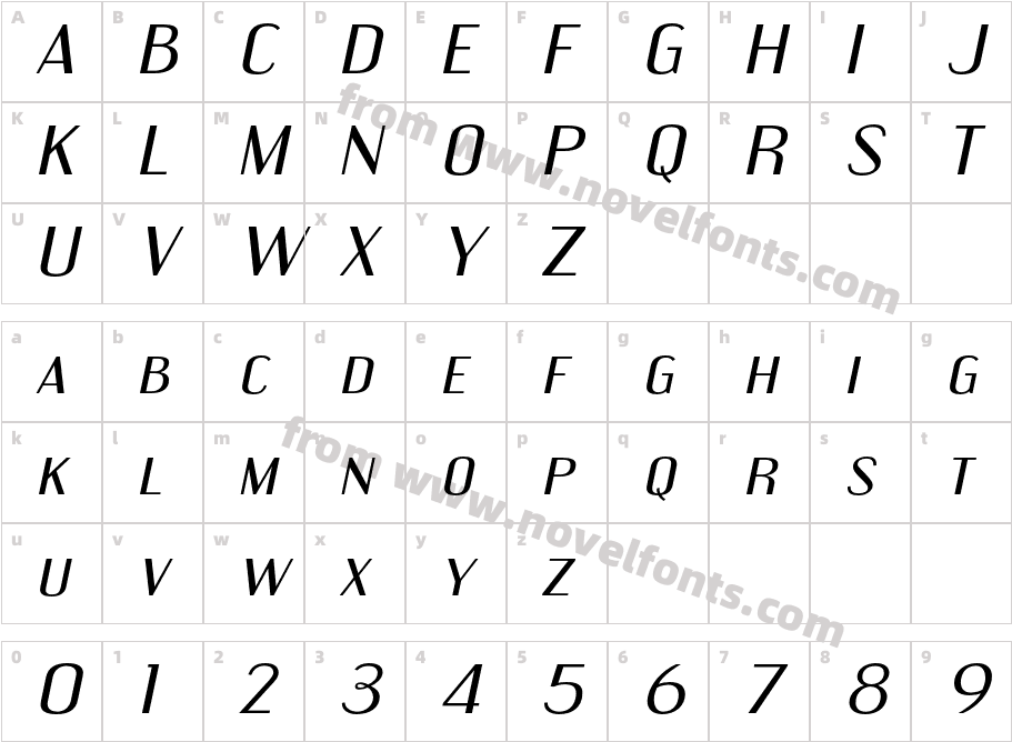 Engebrechtre Ex ItalicCharacter Map