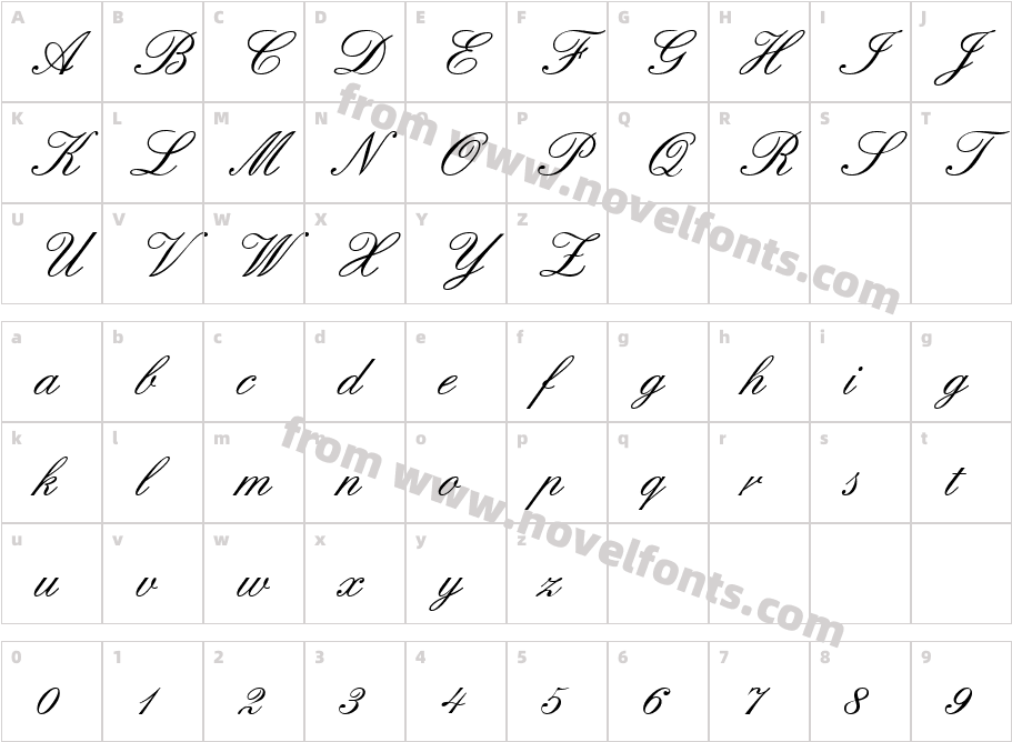 English ScriptCharacter Map