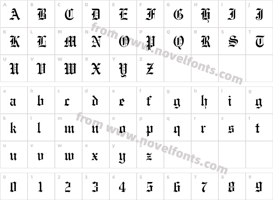 EngraversOldEnglishBT-RegularCharacter Map