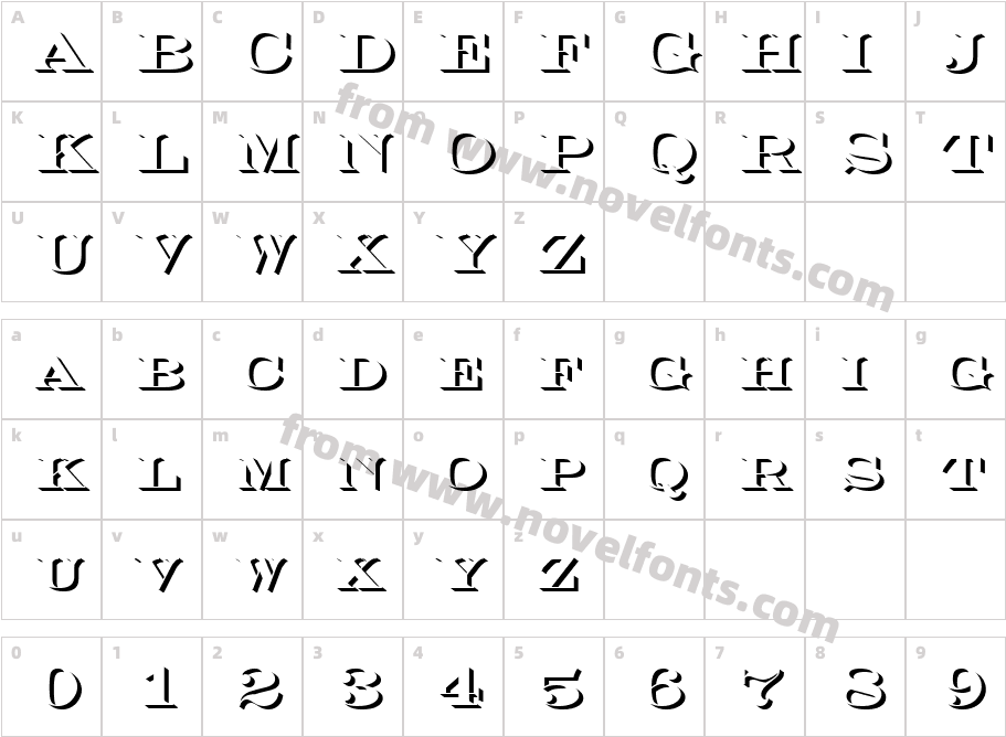 Engravers Onl ShaD BoldCharacter Map