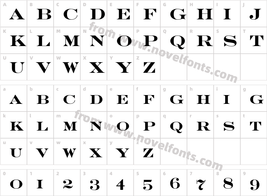 EngraversSCD BoldCharacter Map