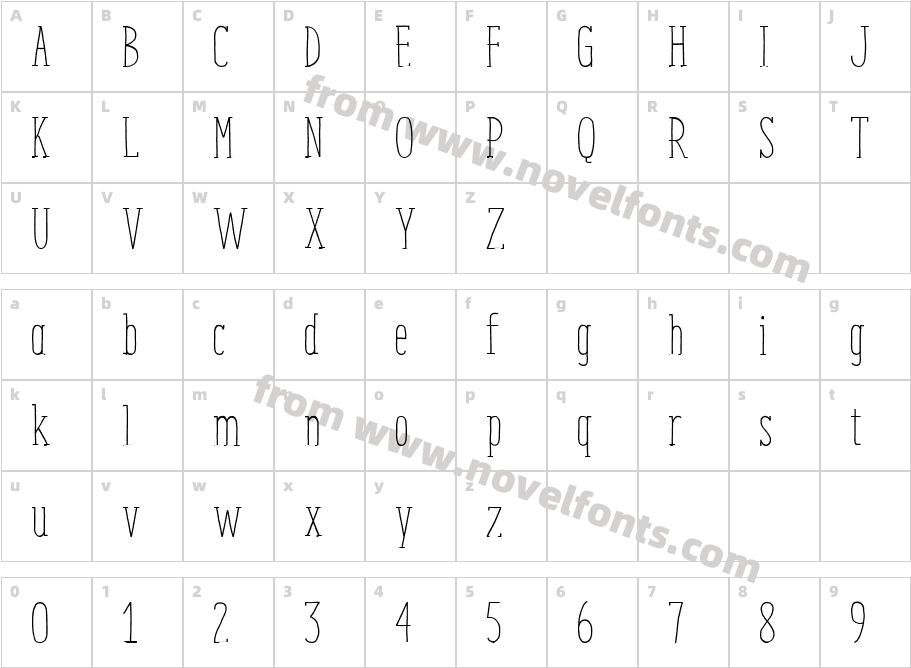 Enyo Slab LightCharacter Map