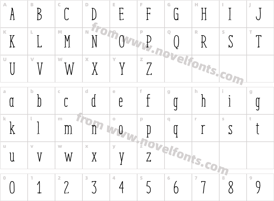 Enyo Slab RegularCharacter Map