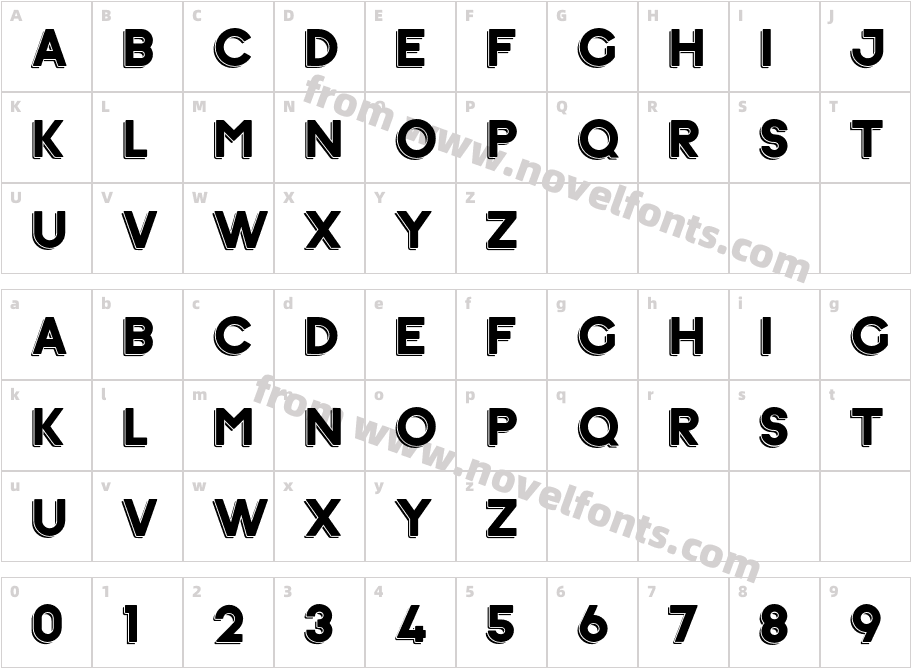 Ephesus Bold ShadowCharacter Map