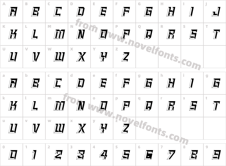 Epitaph ItalicCharacter Map