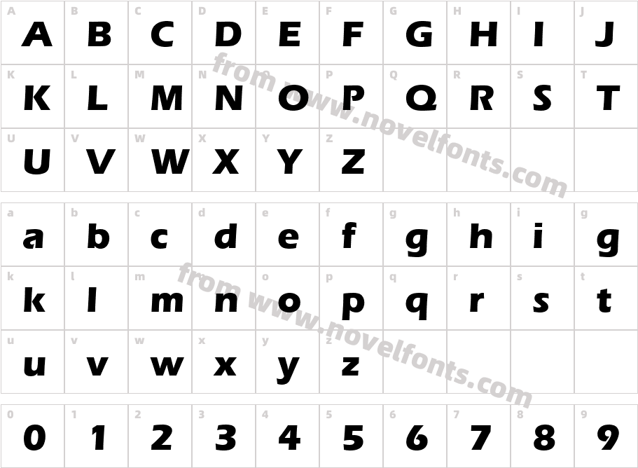 Eras Bold ITCCharacter Map