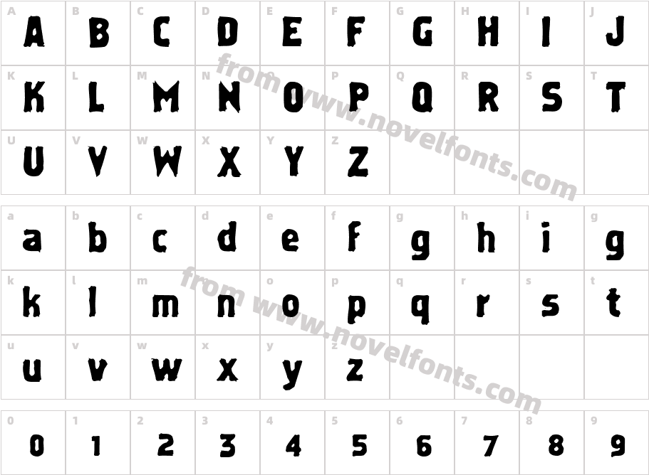 ErodefontCharacter Map