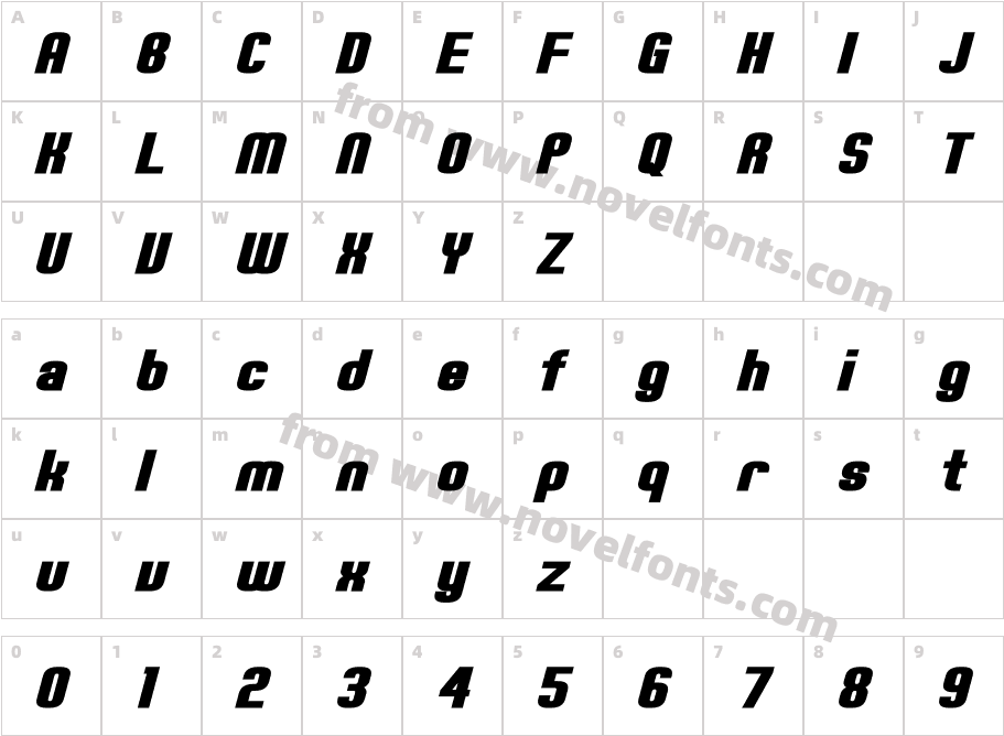 Erte Bold ItalicCharacter Map