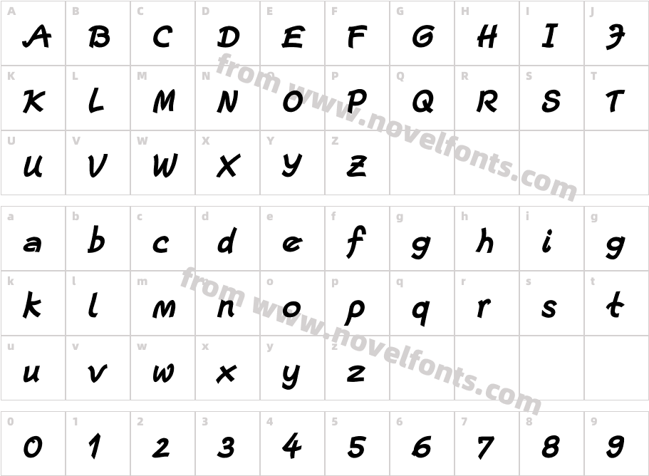 Escript LT Bold ItalicCharacter Map