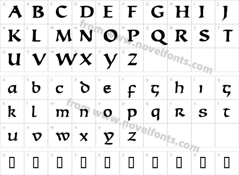 Escude DisplaySSK BoldCharacter Map