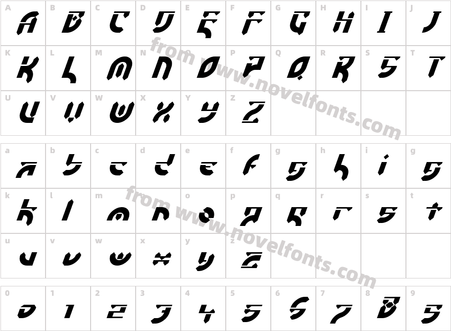 Esdeki ItalicCharacter Map