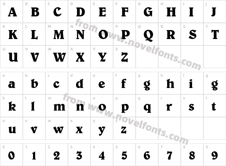 Belwe Bold BTCharacter Map