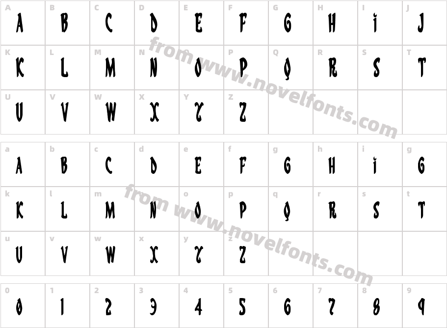 Eskindar CondensedCharacter Map