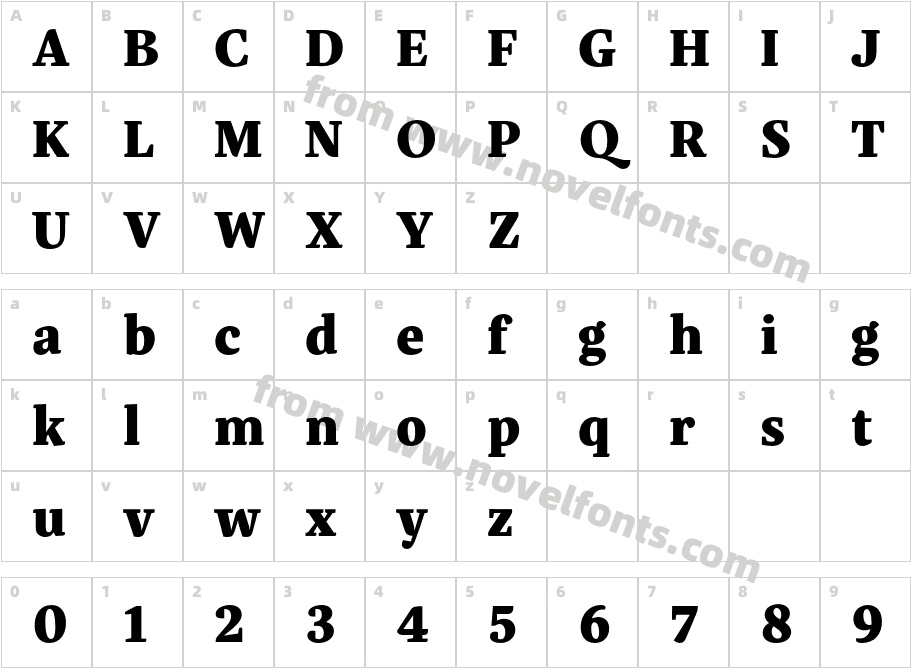 Eskorte Latin ExtraboldCharacter Map