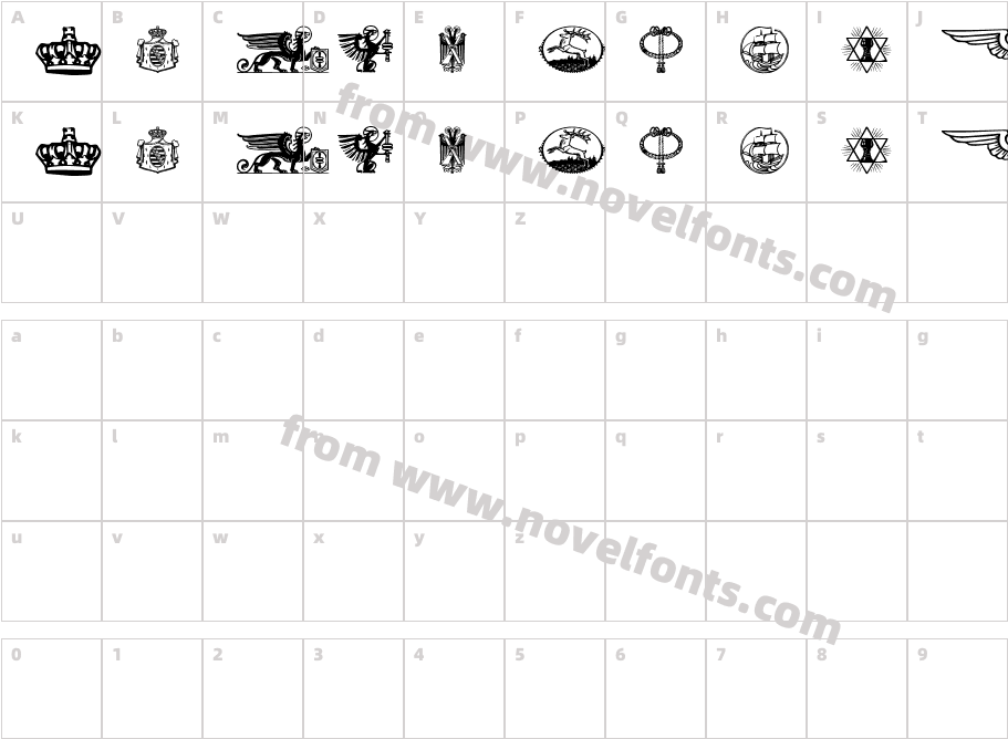 Belwe VignettenCharacter Map