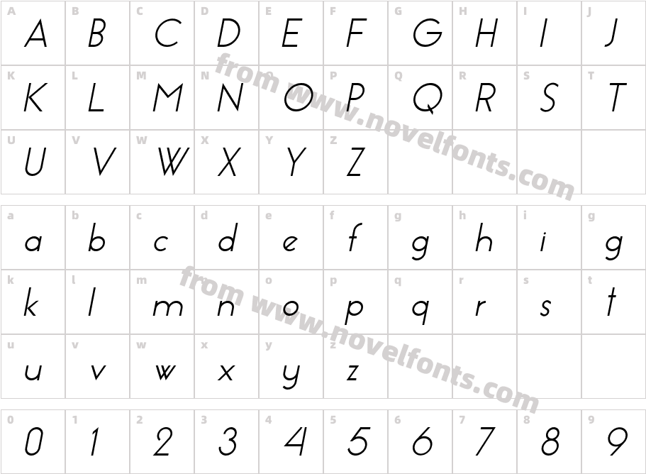 Essence Sans ItalicCharacter Map