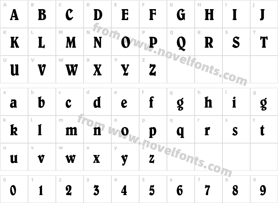 BelweStd-CondensedCharacter Map