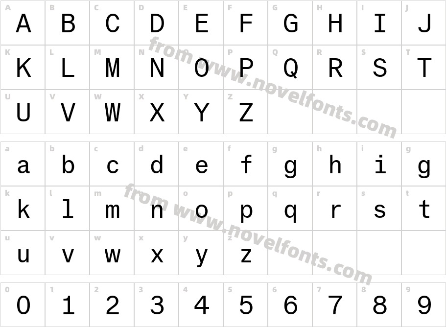 Basilar Mono Test RegularCharacter Map