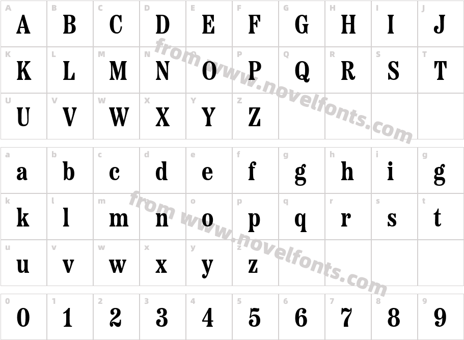 Etna Condensed BoldCharacter Map