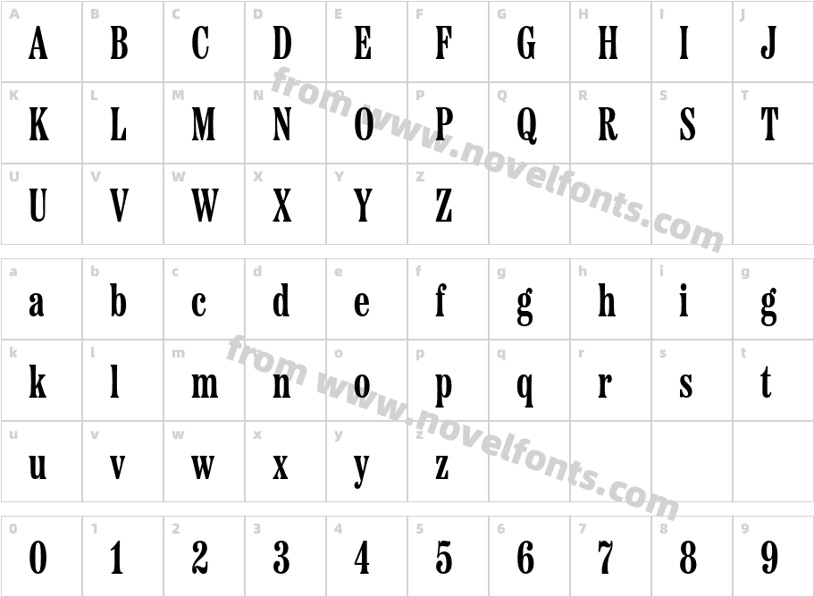 Etna X Condensed BoldCharacter Map