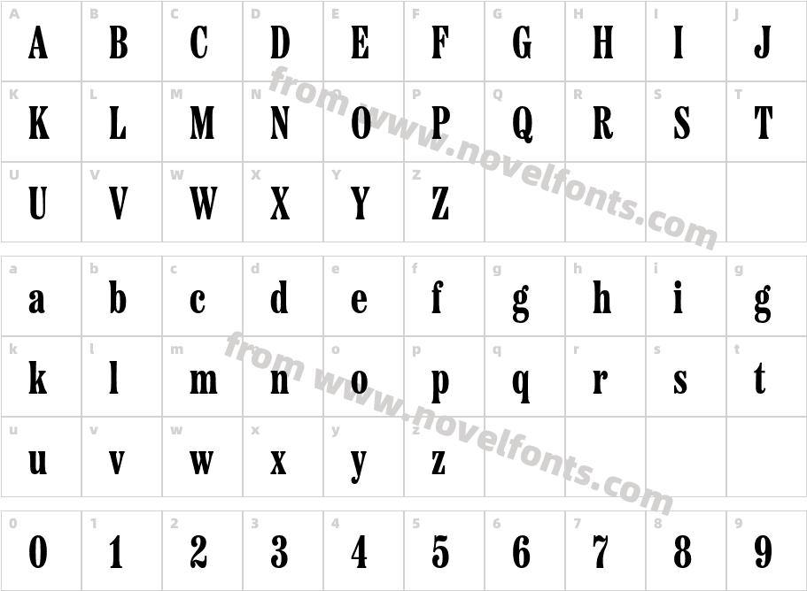 Etna X Condensed ExtraboldCharacter Map