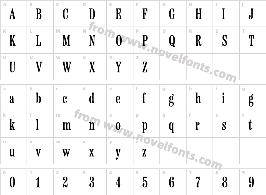 Etna X Condensed SemiboldCharacter Map