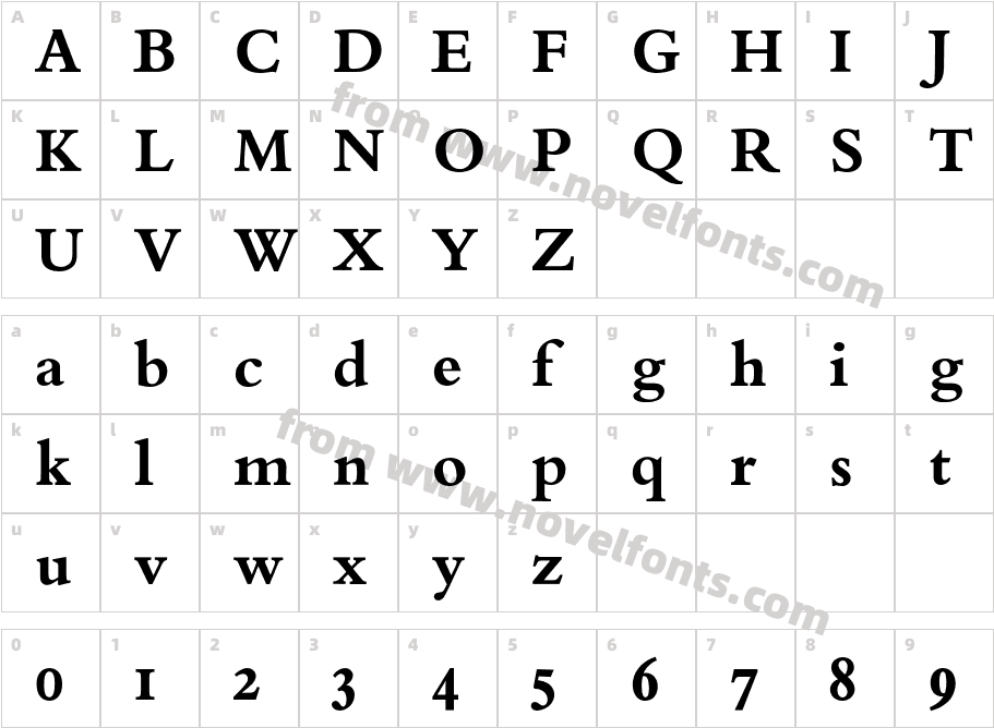 Bembo Expert BQCharacter Map