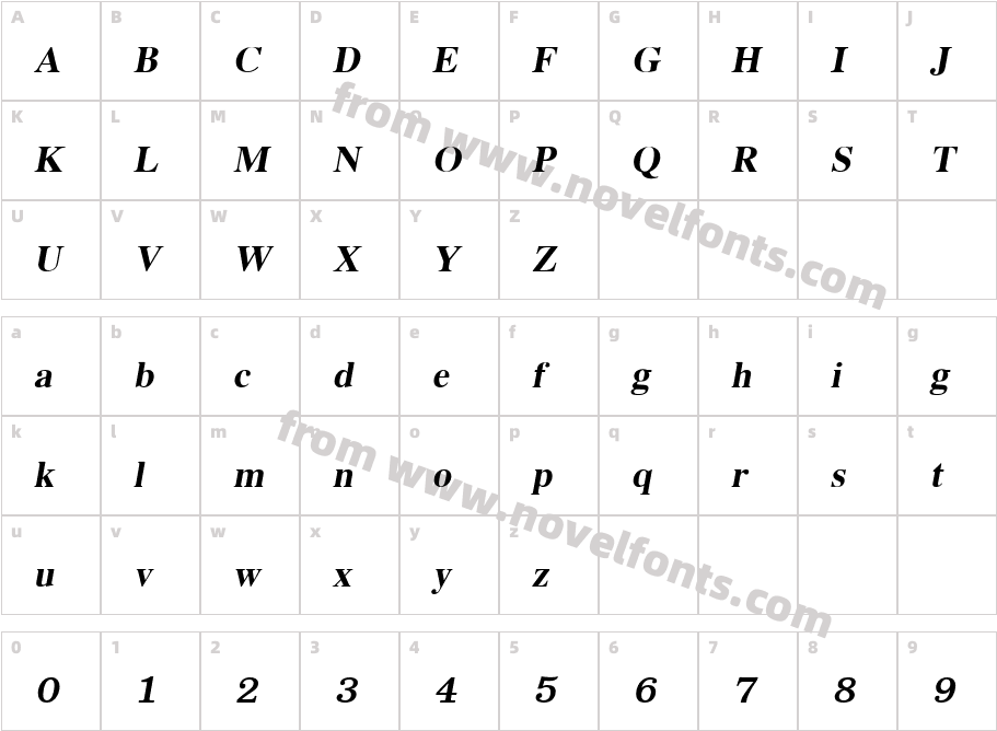 EucrosiaUPC Bold ItalicCharacter Map