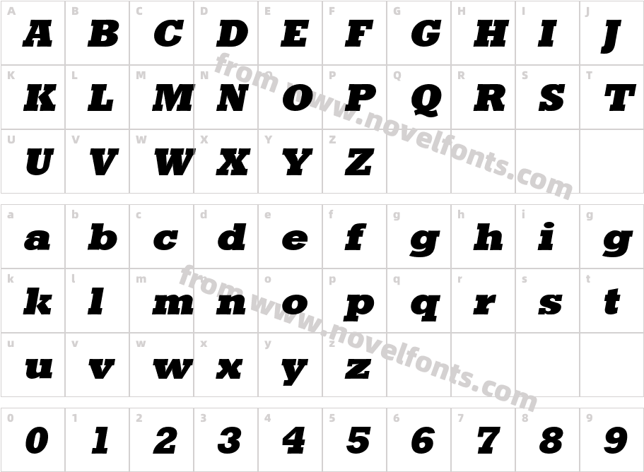 Eugene Becker Heavy ItalicCharacter Map