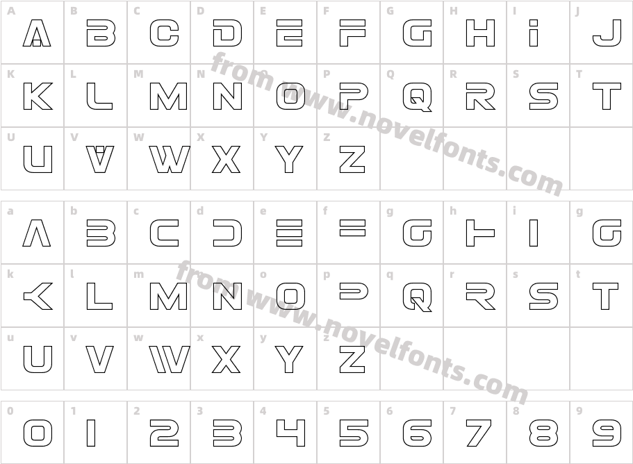 Eurofighter OutlineCharacter Map