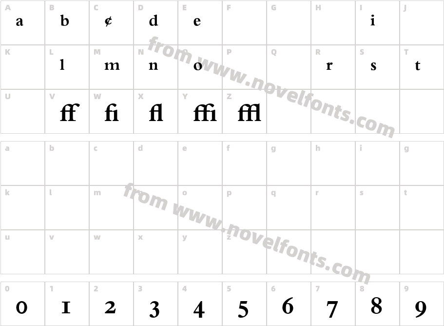 Bembo-BoldExpertCharacter Map