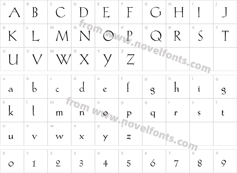 Eva Antiqua LtSGCharacter Map