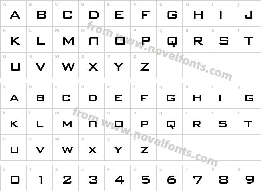 Evebt HorizoncBT MediumCharacter Map