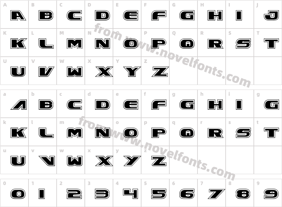 Excelsior ProCharacter Map