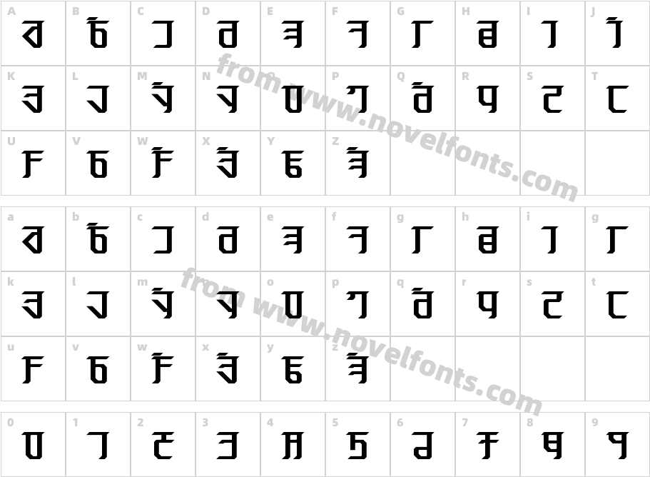 Exodite BoldCharacter Map