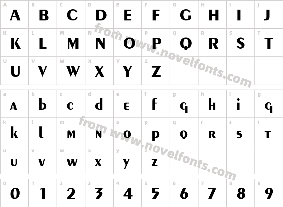 Exotic 350 Bold BTCharacter Map