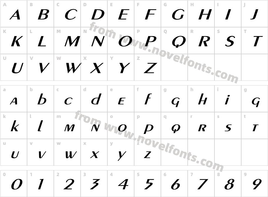 Exotic-Demi Wd ItalicCharacter Map