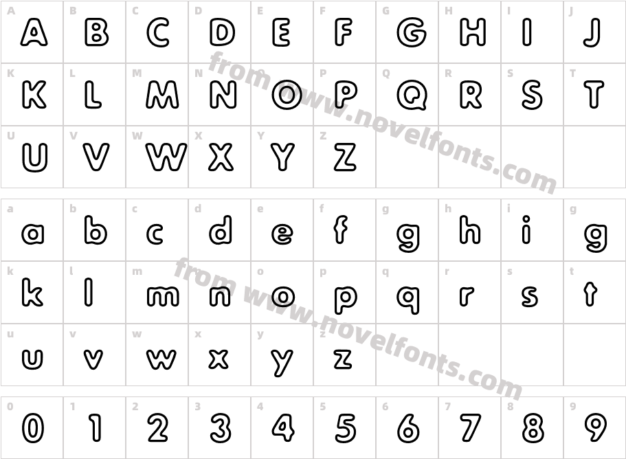 ExposureC OutlineCharacter Map