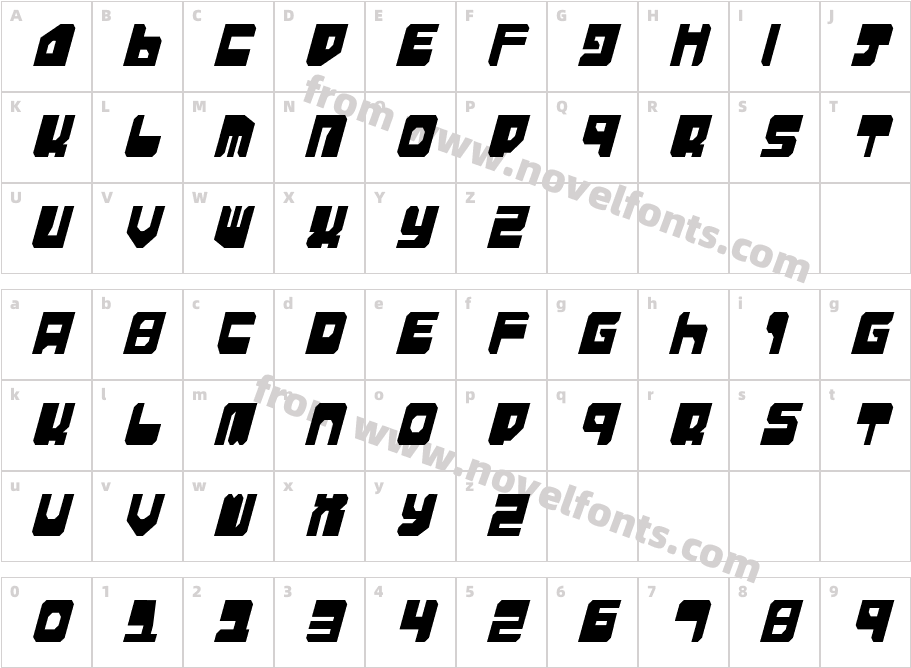 Extechchop CondensedCharacter Map