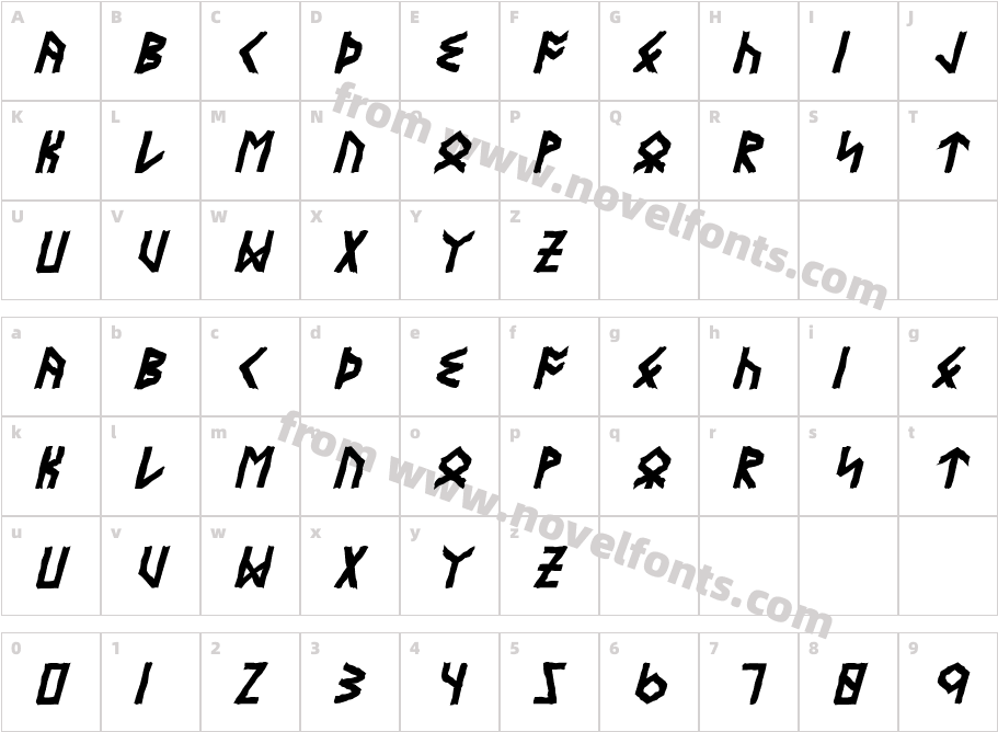 Eyvindr Bold ItalicCharacter Map