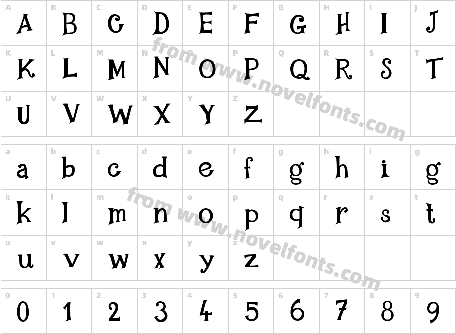 F2U Fancy BoldCharacter Map