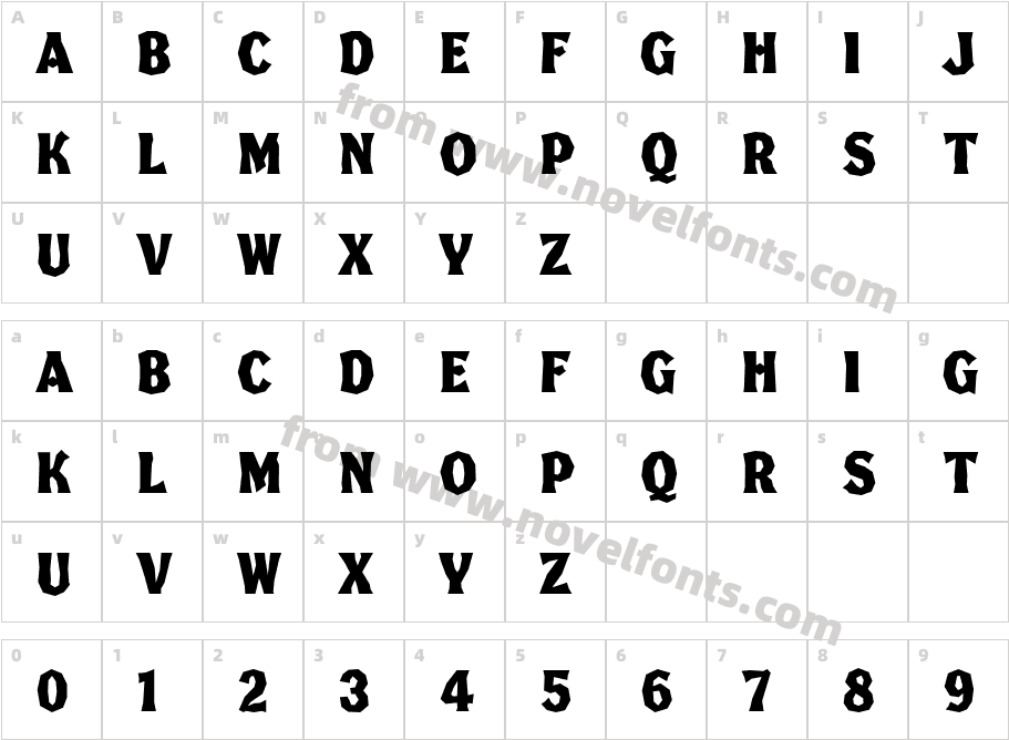 FHA Broken Gothic Kond NCCharacter Map