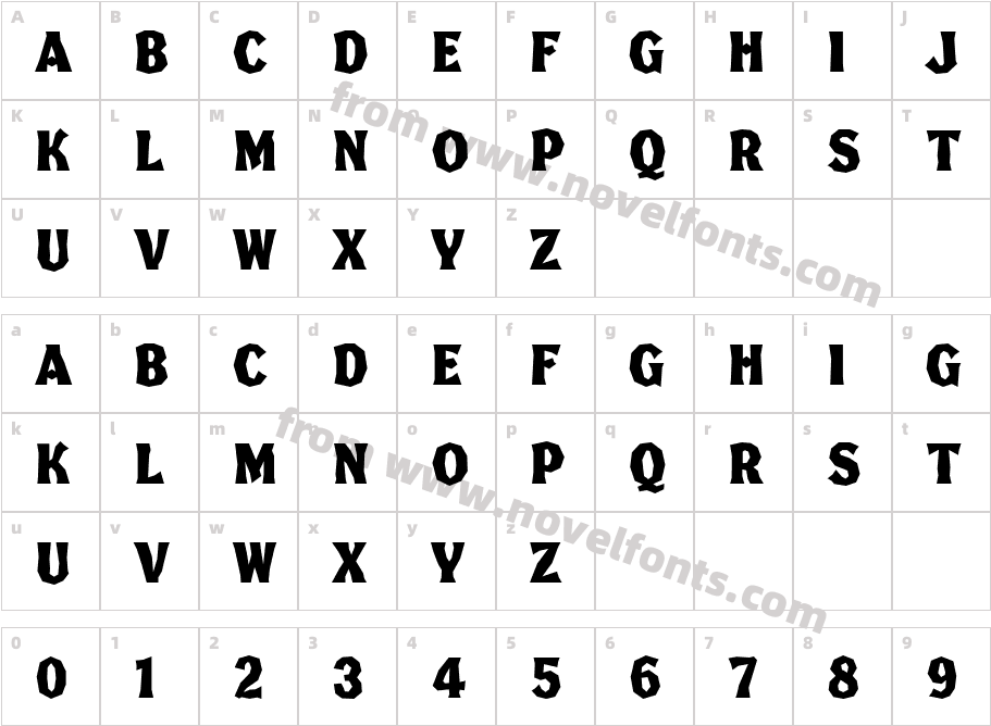 FHA Broken Gothic KondNCCharacter Map