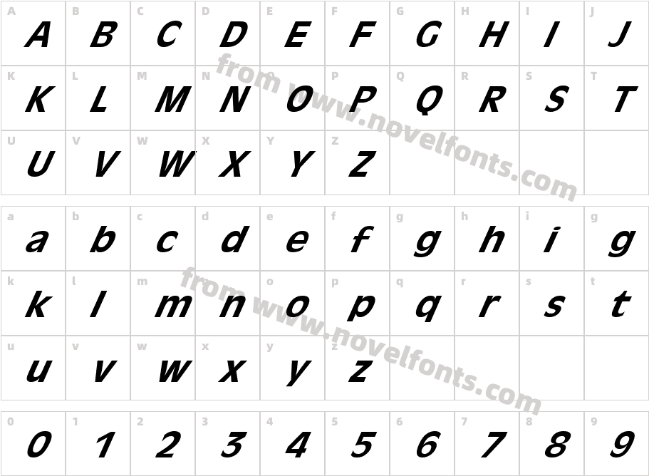 FZ BASIC 1 ITALICCharacter Map