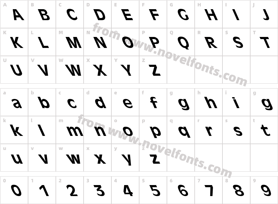 FZ BASIC 1 LEFTYCharacter Map