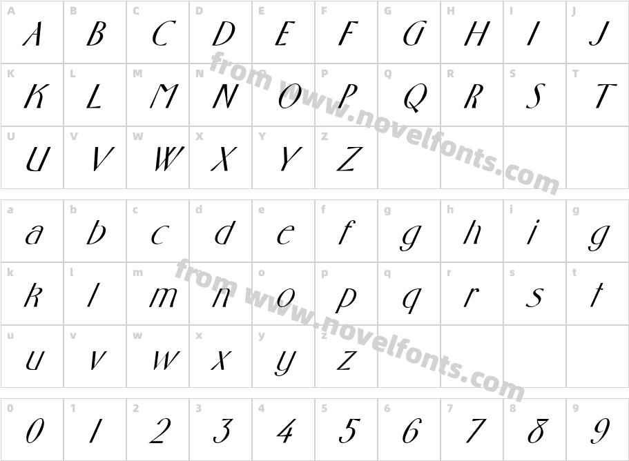 FZ BASIC 10 ITALICCharacter Map