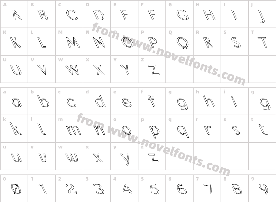 FZ BASIC 11 HOLLOW LEFTYCharacter Map