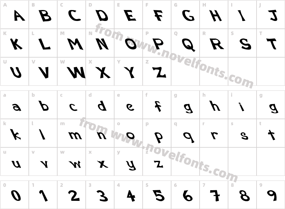 FZ BASIC 12 LEFTYCharacter Map